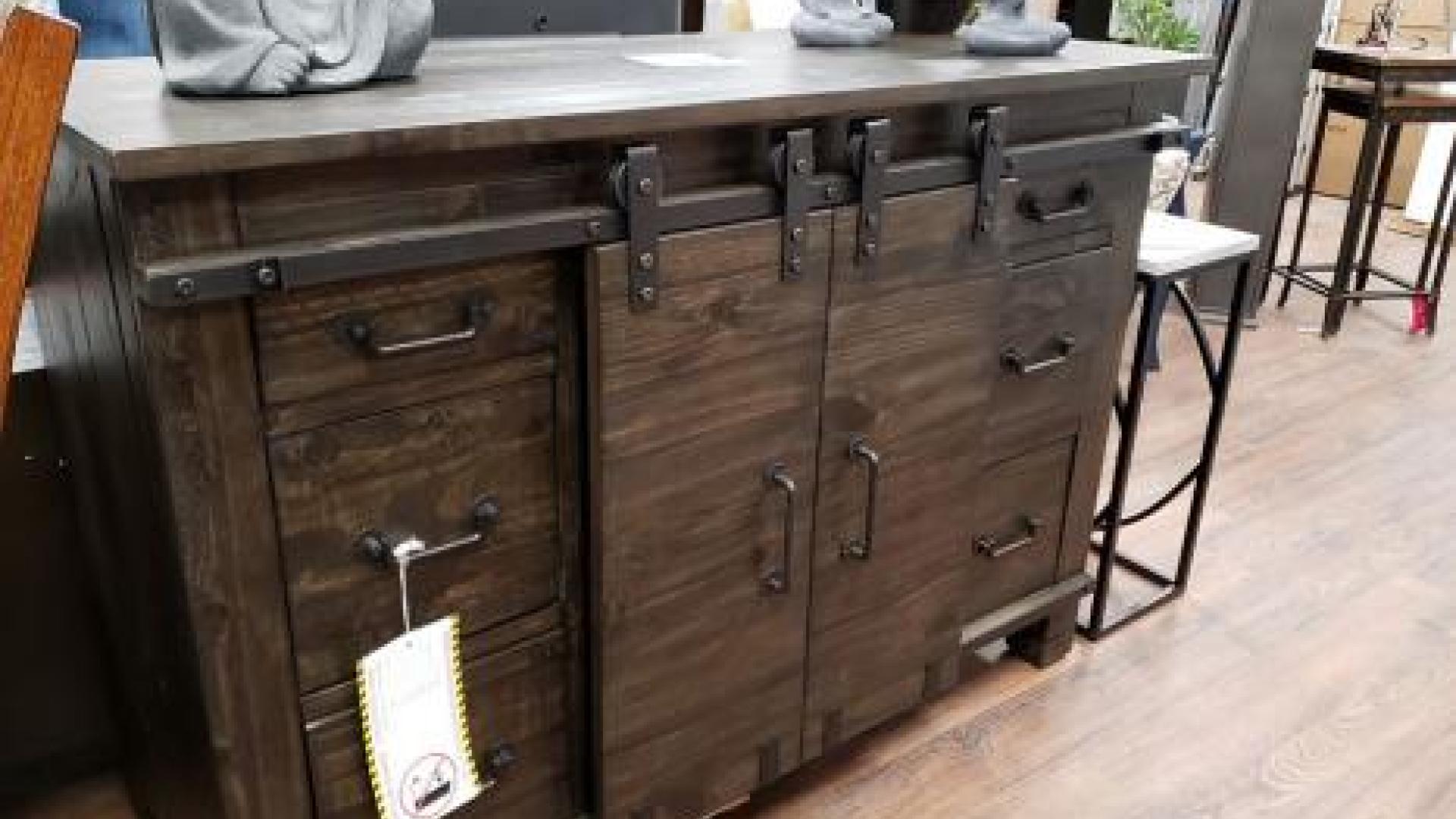 Rustic-styled kitchen countertop.