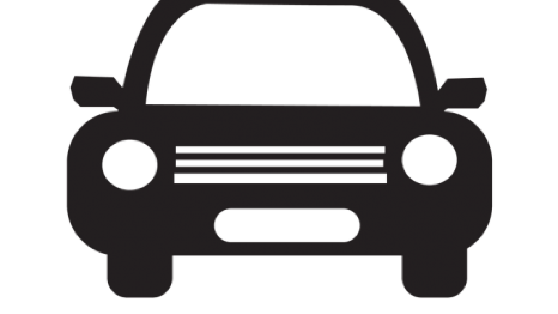 Front face silhouette of a taxi cab.