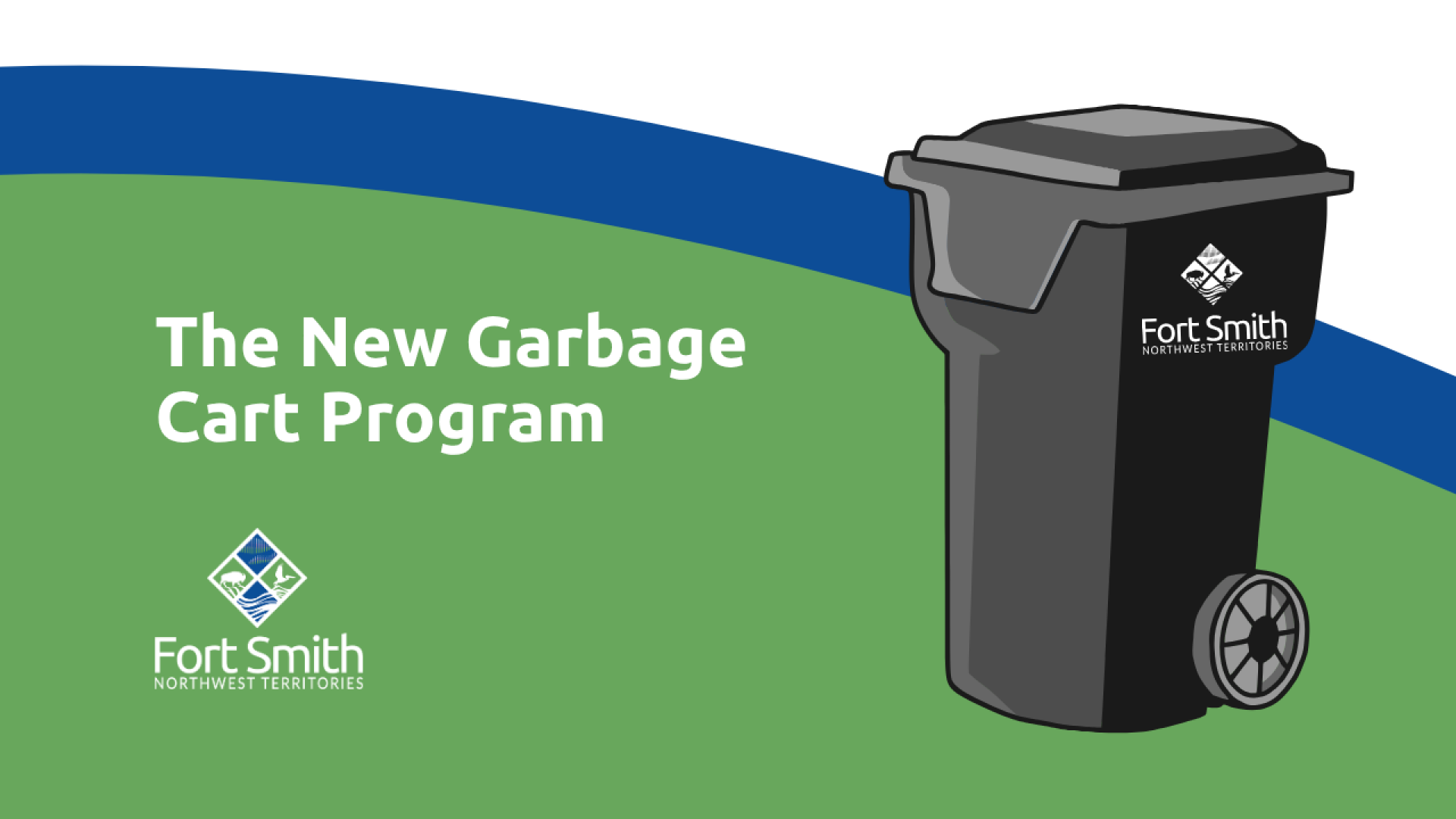 A title graphic for the new garbage cart program