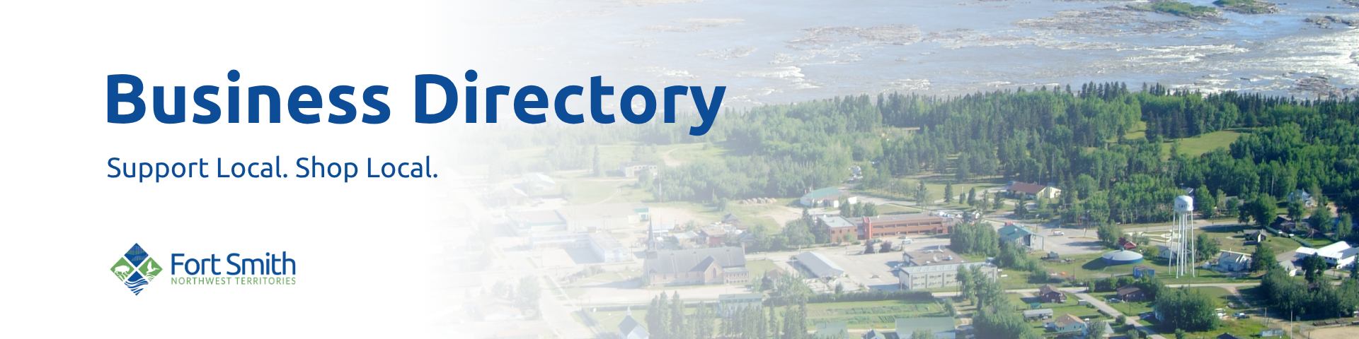 A banner with the text Business Directory. Support Local. Shop Local.