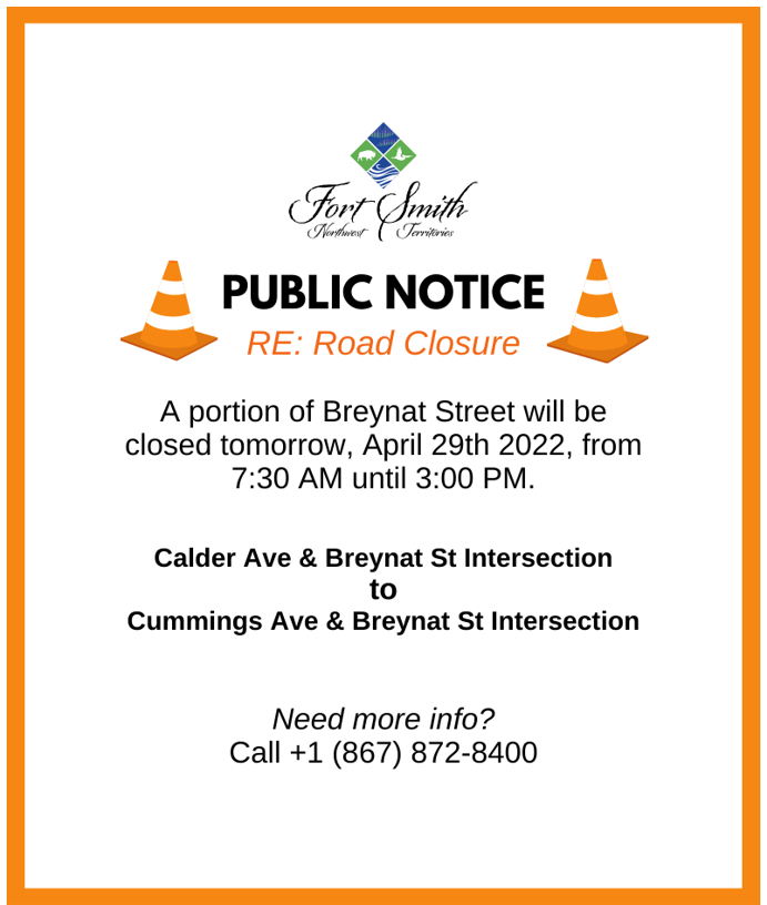 a portion of breynay street will be closed tomorrow april 29 2022