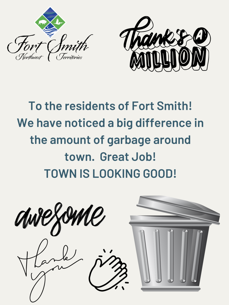 poster thanking Fort Smith residents for removal of garbage around town