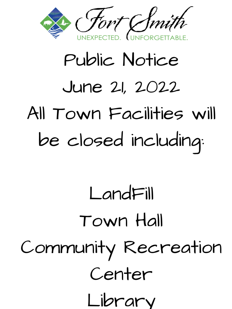 notice of all town facilities closing