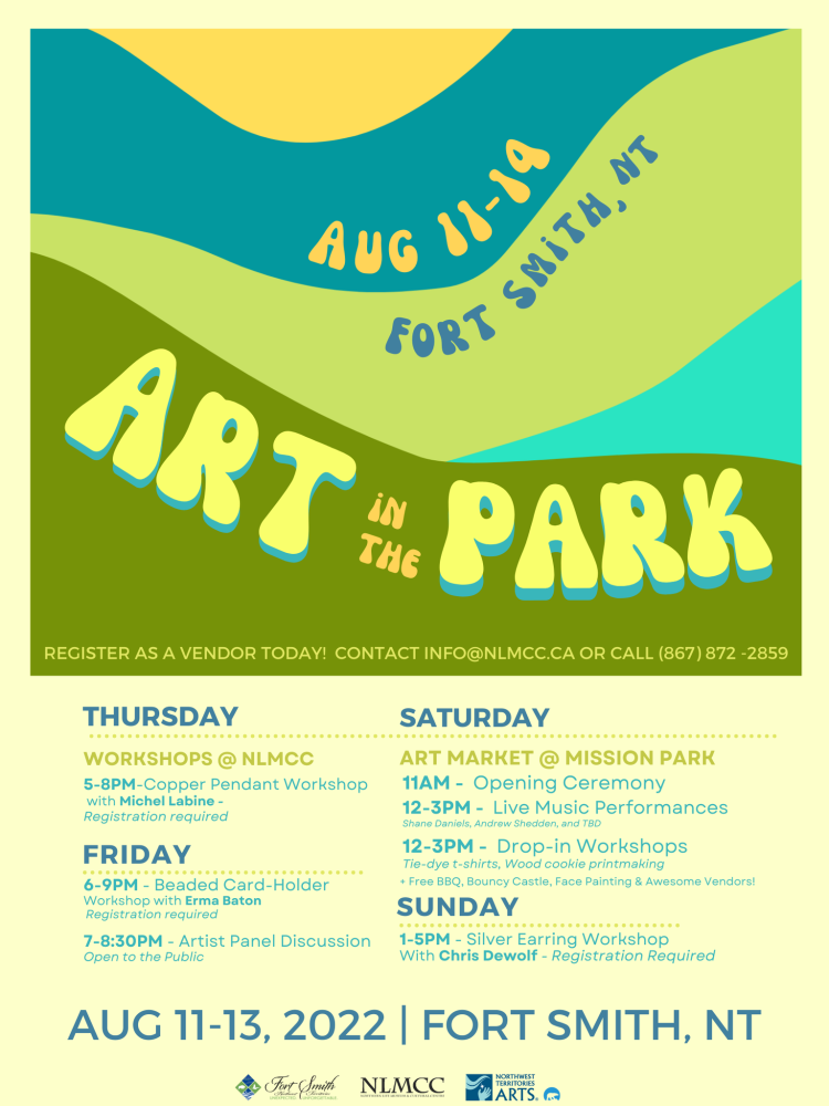 schedule for Art in the Park event