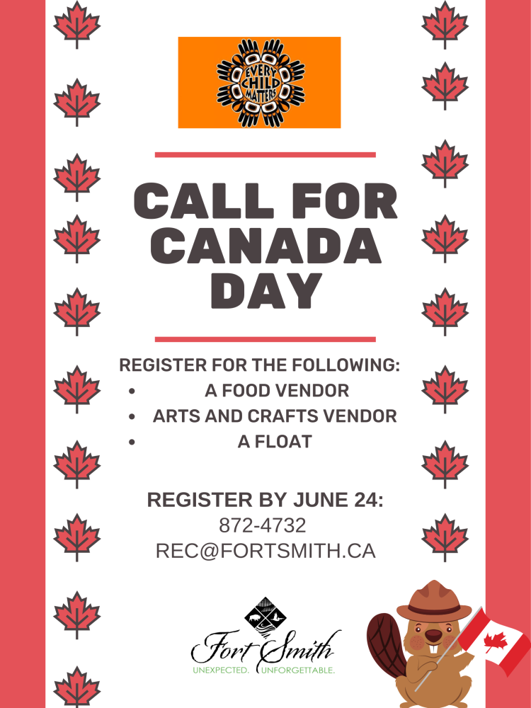 poster to call for vendors for Canada Day