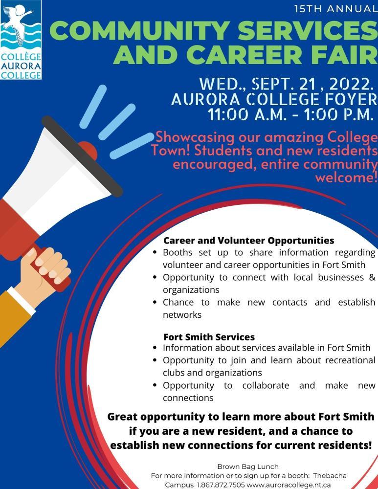 graphic for the community services and career fair