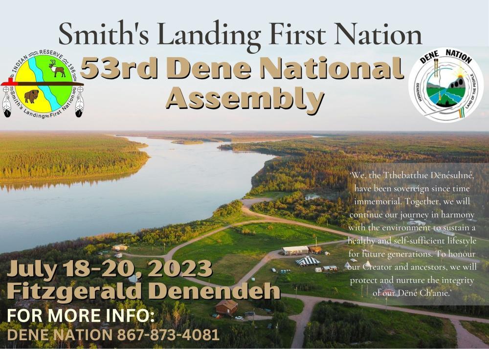 Poster detailing 53rd Dene National Assembly 