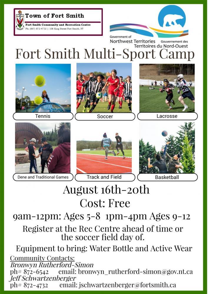 Fort Smith Multi-Sport Camp poster and registration information