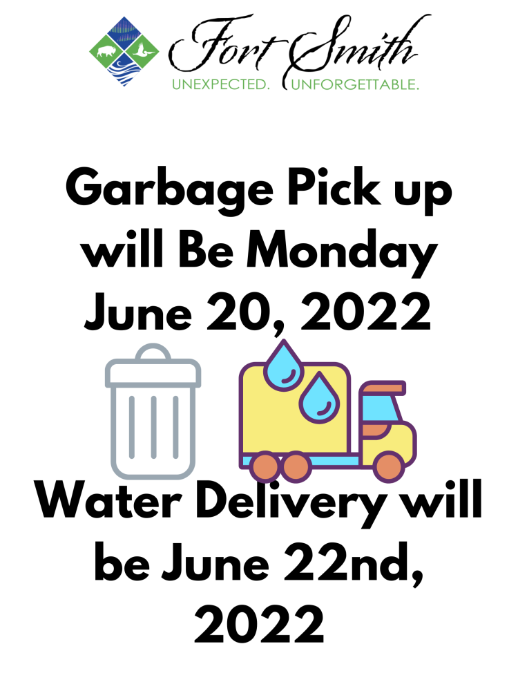 garbage pick up and water delivery date change