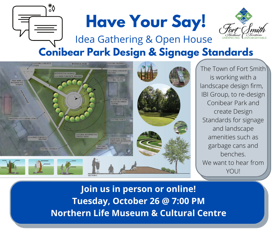 have your say poster. join us in person or online october 26 at 7:00 PM