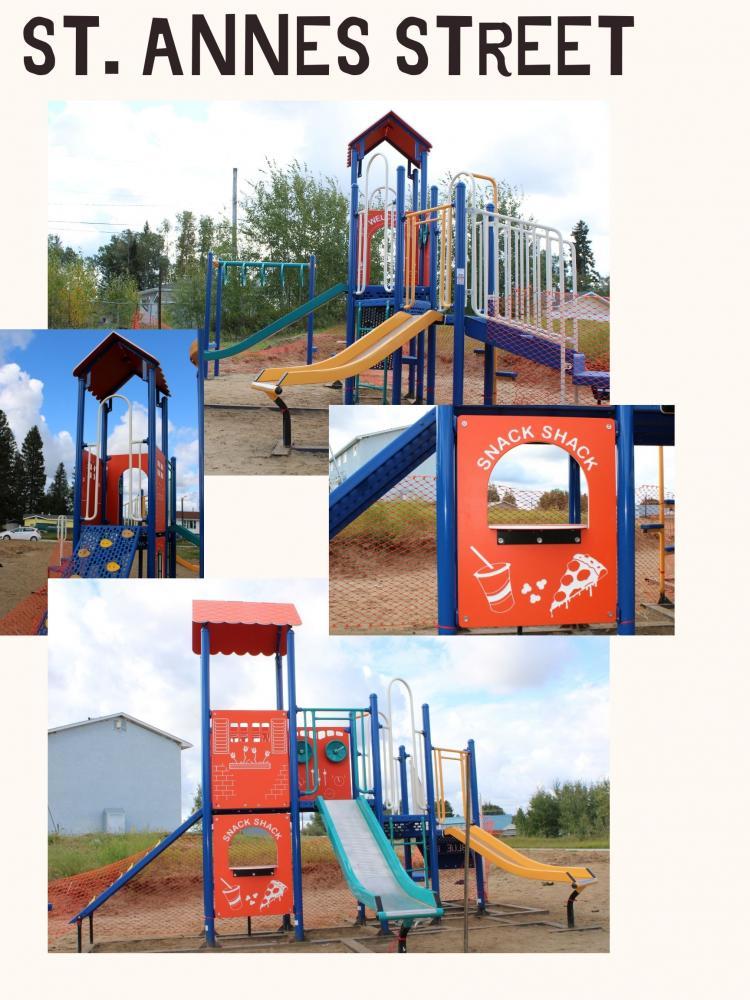 playground with swings, bars and other activities