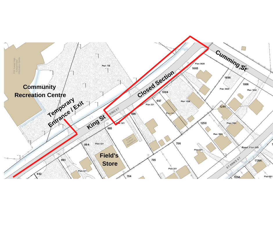 graphic of the closed section of King Street