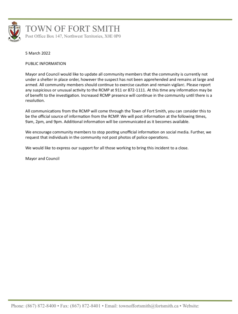 community members are not under a shelter in place order. Suspect is still at large