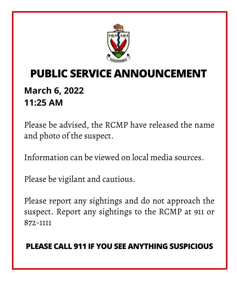the RCMP have released the name and photo of the suspect