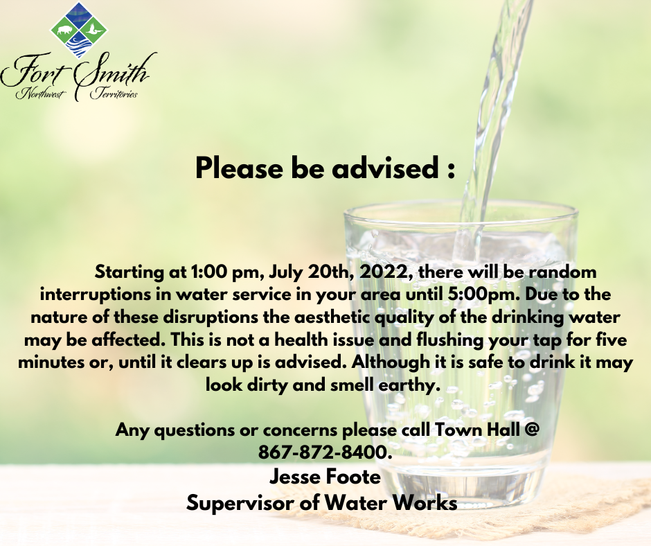 graphic about water service interruptions 