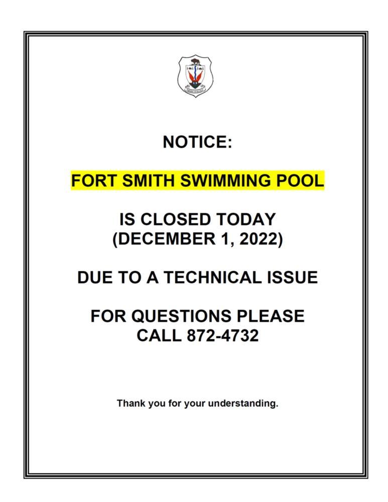 swimming pool closure notice