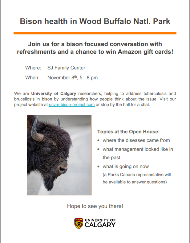 poster about the Bison Health open house