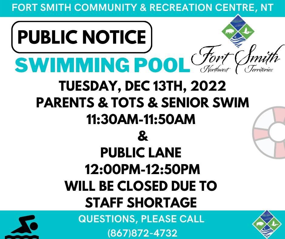 swimming pool parents and tots and senior swim cancellation notice