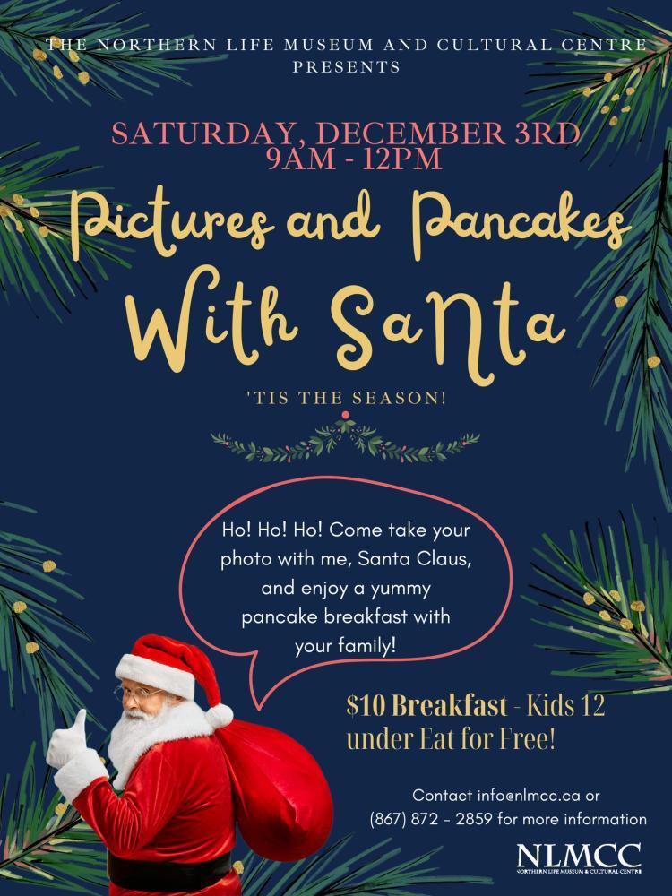 pictures and pancakes with Santa poster